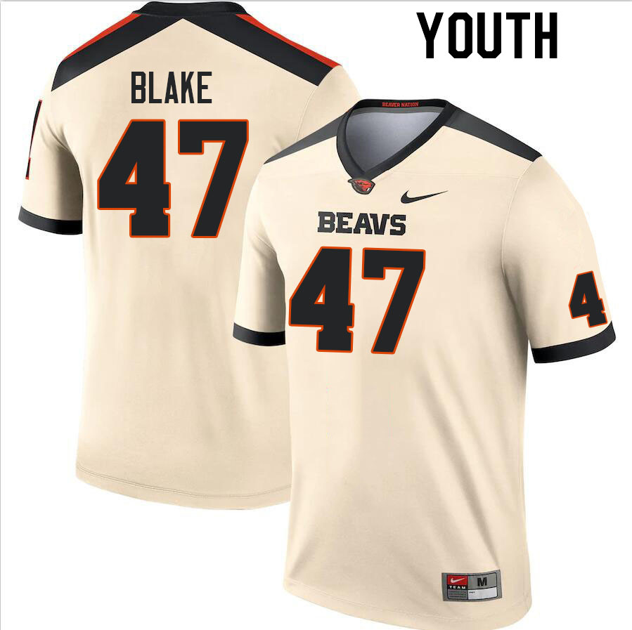 Youth #47 Tyree Blake Oregon State Beavers College Football Jerseys Stitched Sale-Cream - Click Image to Close